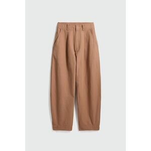 10 APIECE APART Bari Crop Trouser Deep Khaki Barrel HighWaist Cotton~Linen